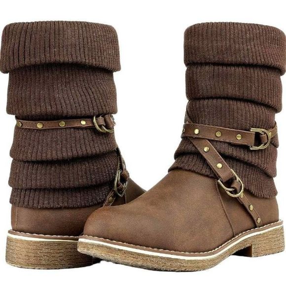 Dream Pairs Shoes - Dream Pairs Women s Mid Calf Winter Snow Brown Boots